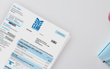 image d'une facture et d'un agenda 2023 © Régie de L'Eau Bordeaux Métropole