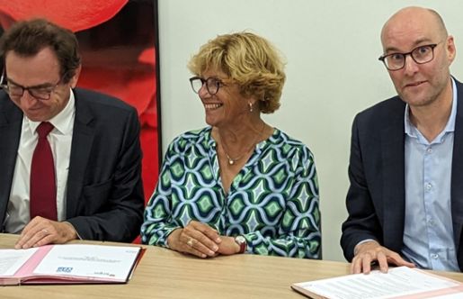 Nicolas Gendreau, directeur général et Sylvie Cassou-Schotte, Présidente de la régie de L’Eau Bordeaux Métropole et Nicolas Pédron, directeur régional du BRGM